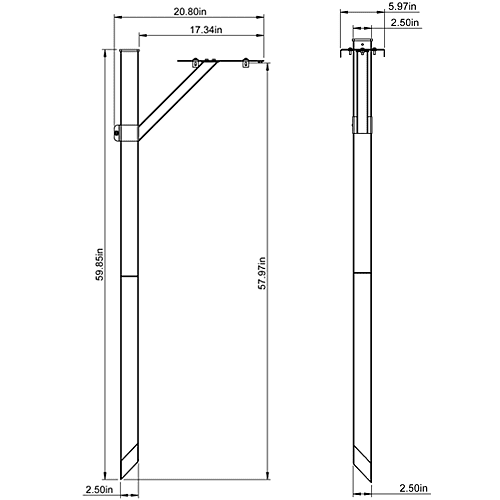 American Mailbox Ground Post PBK Black