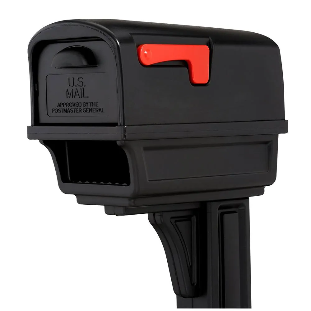 US Mailbox Elite with Pole (Black, Bundle)