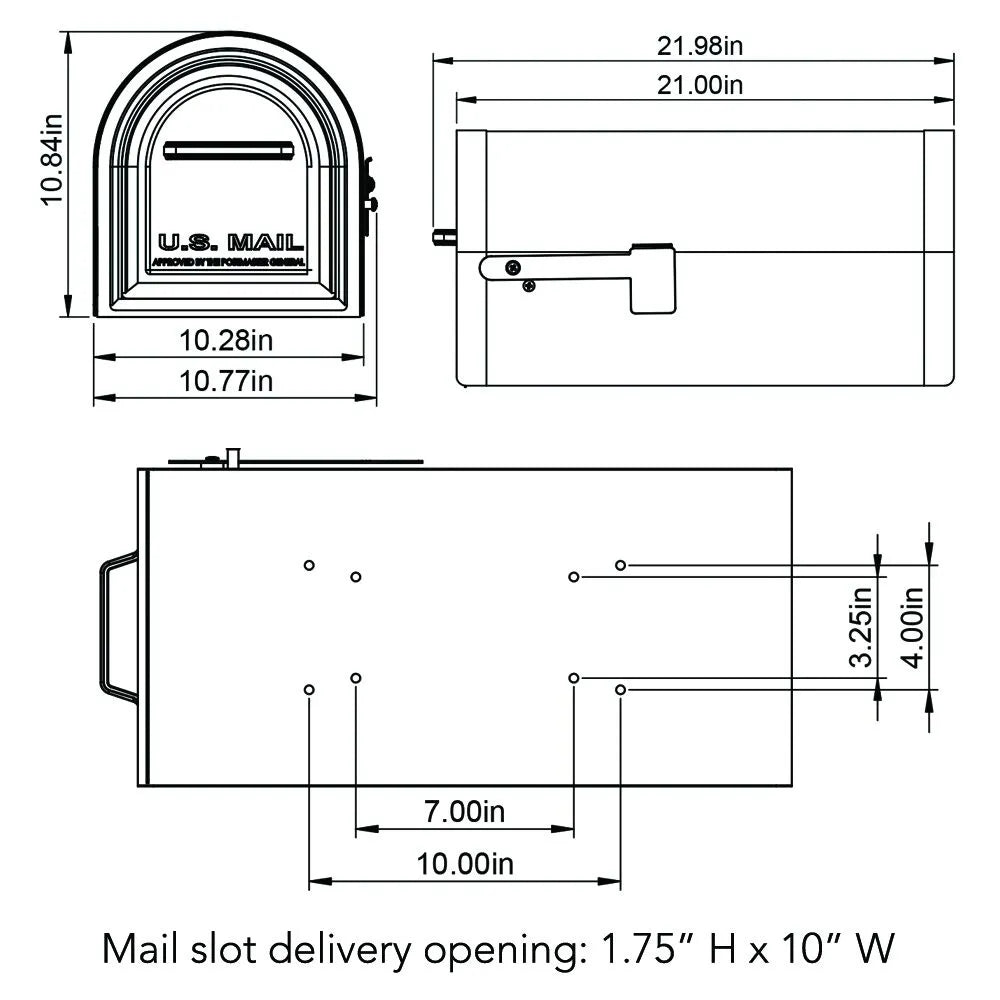 Boîte aux lettres américaine / Boîte aux lettres US avec serrure Reliant Black