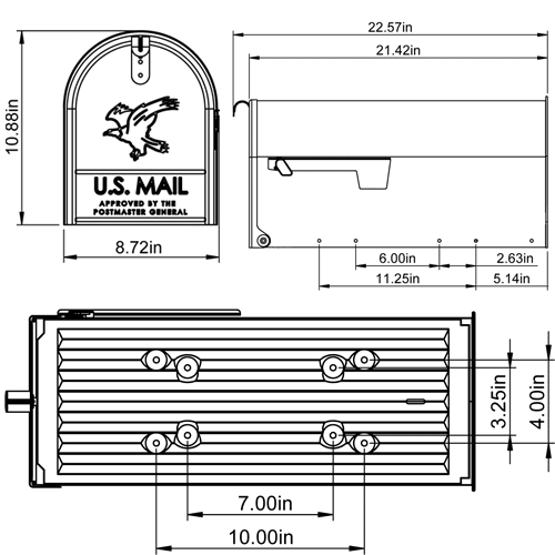 US mailbox / US mailbox Elite Black / Size Large