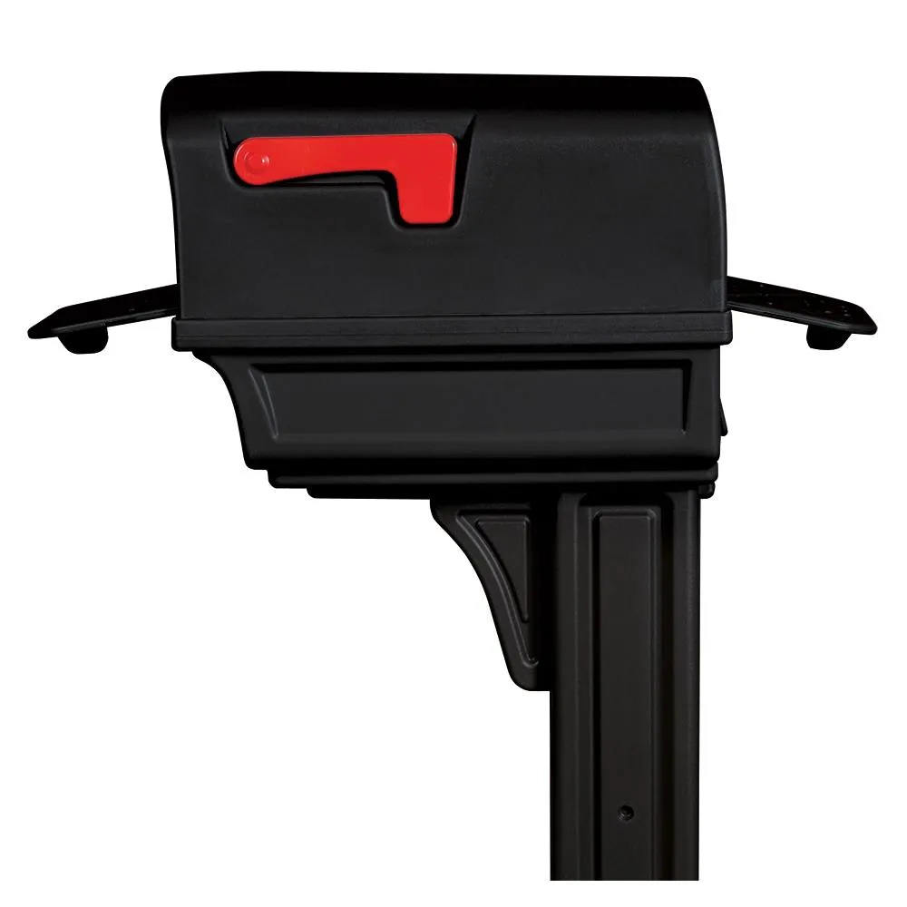 US Mailbox Elite with Pole (Black, Bundle)