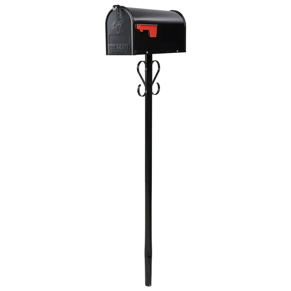Boîte aux lettres américaine avec poteau de sol PBK noir