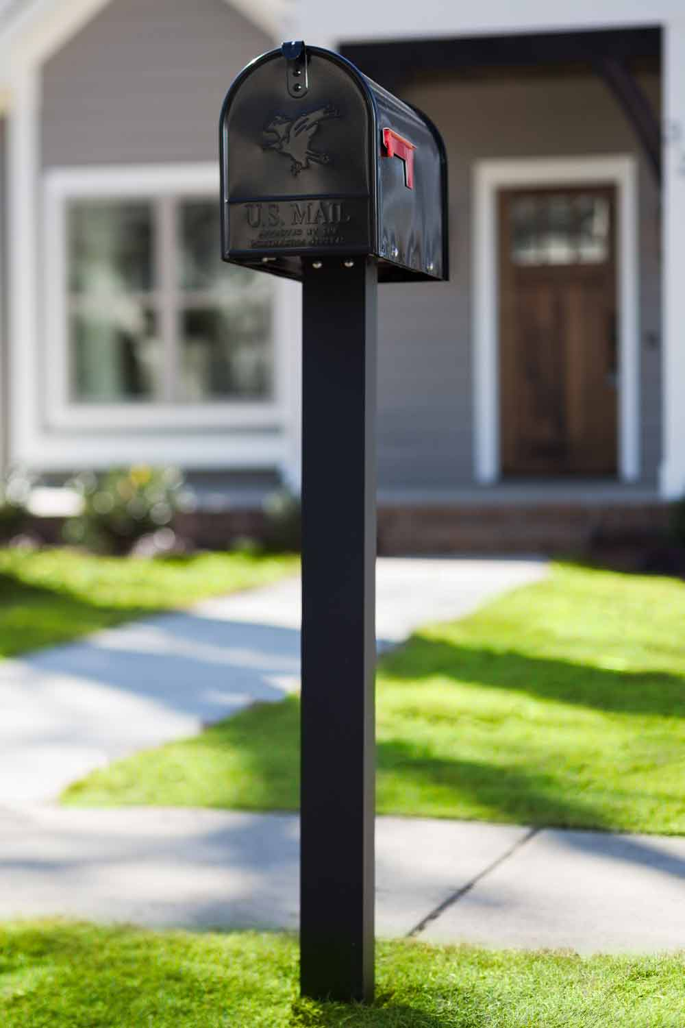 American Mailbox Ground Post Brighton Black