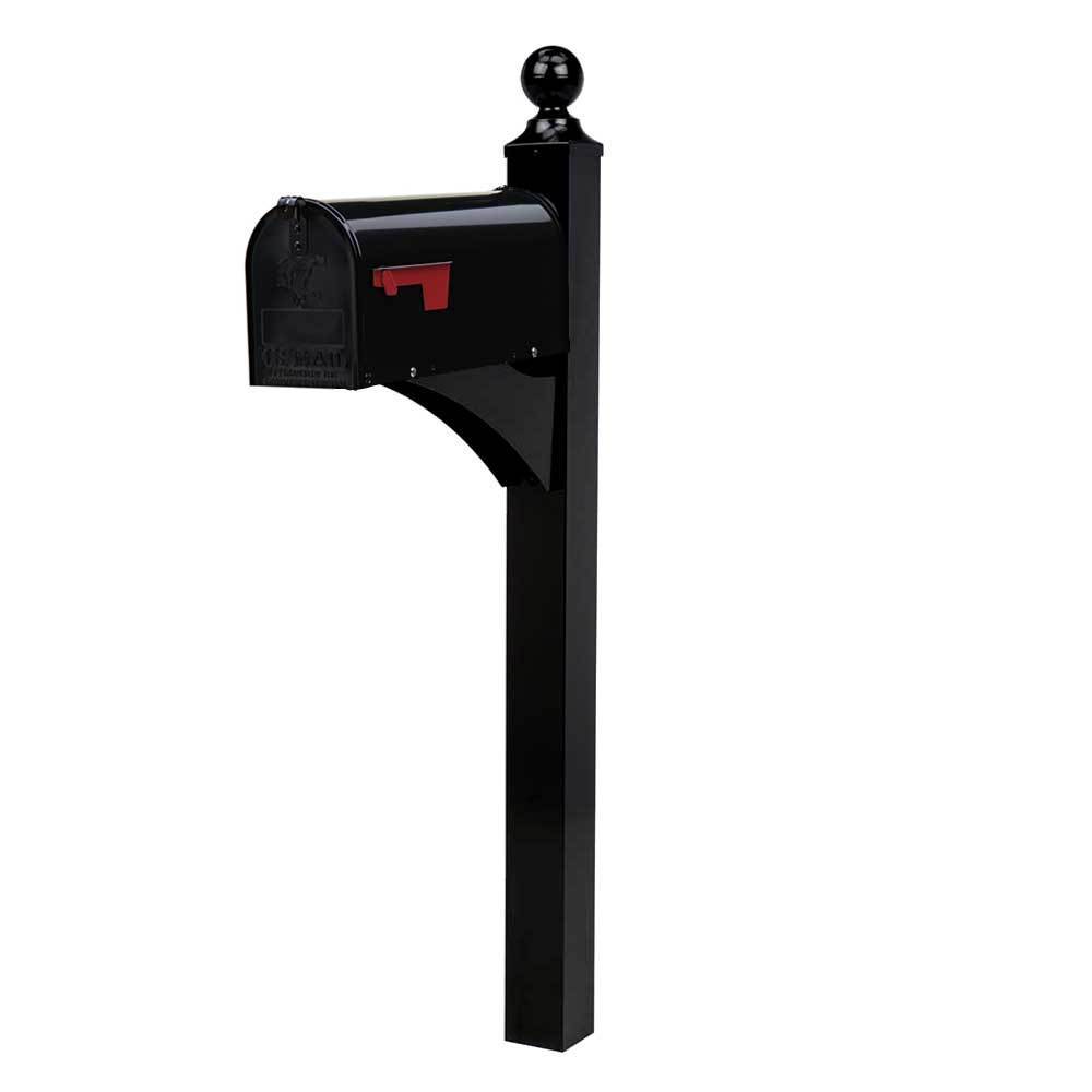 American Mailbox Ground Post Landover Black
