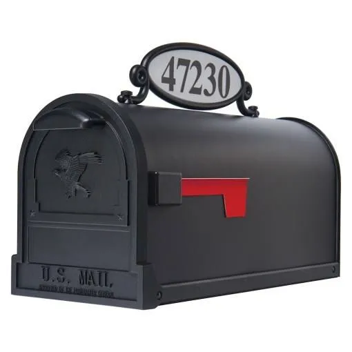 Letterbox address plate / Black
