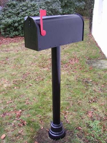 American Mailbox Ground Post Bristol Black 