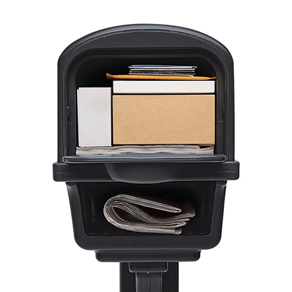 US Mailbox Elite with Pole (Black, Bundle)