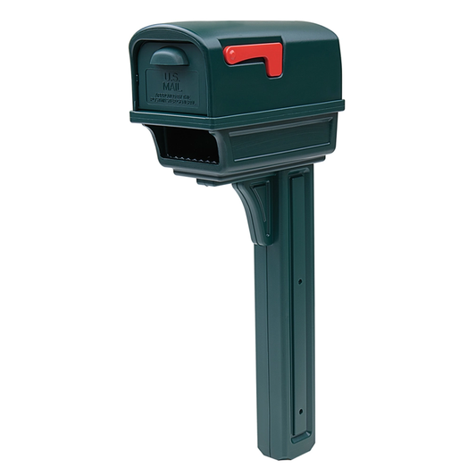 US Mailbox Elite with Pole (Black, Bundle)