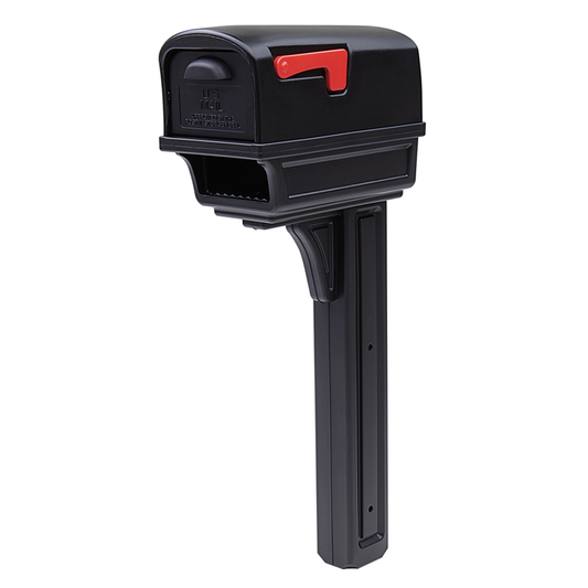 US Mailbox Elite with Pole (Black, Bundle)